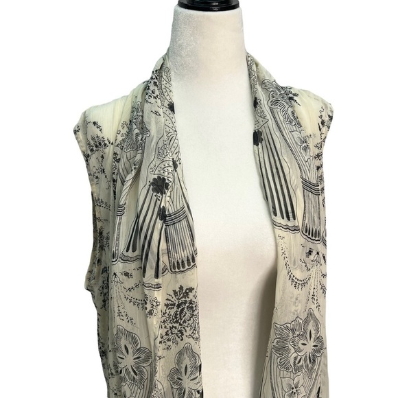 coldwater Creek Beige Sleeveless Vest Swimsuit cover-up Size M - Picture 3 of 9